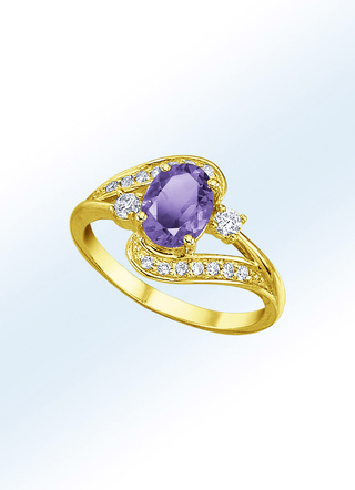 Damenring mit echt Amethyst