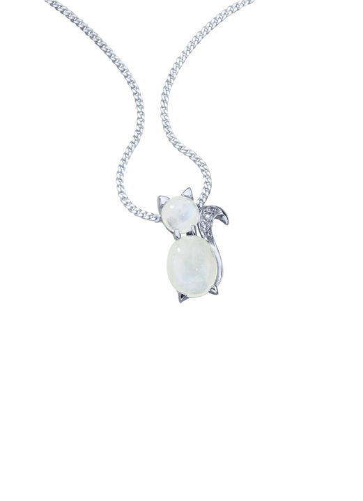 Anhänger - Kätzchen Anhänger mit echten Mondsteinen, in Farbe  Ansicht 2