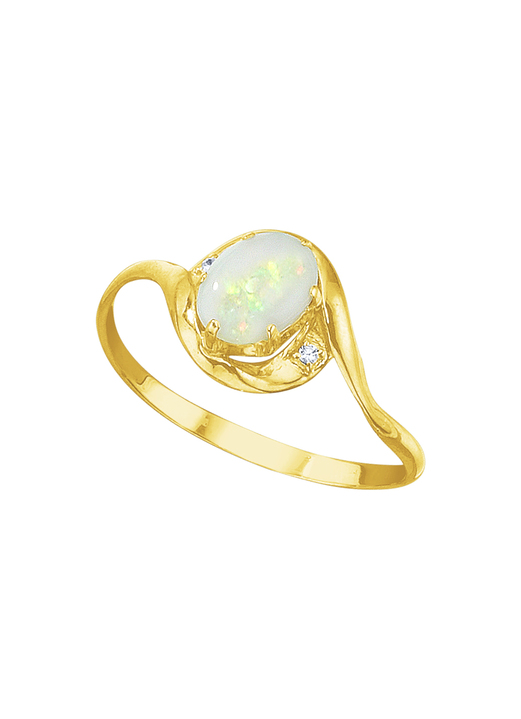 Ringe - Damenring mit echt Opal und synth. Zirkonia Ansicht 2 Ringe - Damenring mit echt Opal und synth. Zirkonia, in Größe 160 bis 220, in Farbe  Ansicht 2
