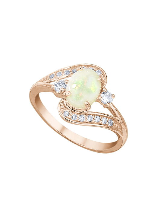 Ringe - Damenring mit echtem Opal und synth. Zirkonia, in Größe 160 bis 220, in Farbe  Ansicht 2