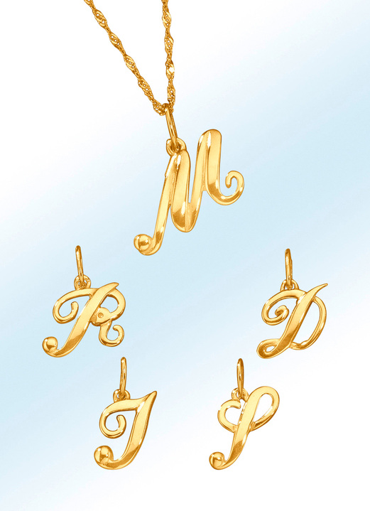 Buchstaben Anhanger Mit Singapurkette Verschiedene Ausfuhrungen Damen Goldschmuck Bader