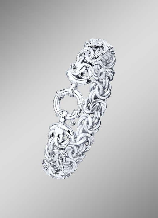 Armbänder - Schweres Königsketten-Armband mit Schmuck-Federring, in Farbe  Ansicht 1