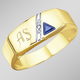 Herren-Identschmuck - Herrenring mit Diamant und Safir – Ansicht 1 Herren-Identschmuck - Herrenring mit Diamant und Safir, in Größe 180 bis 240, in Farbe , in Ausführung Herrenring – Ansicht 1