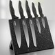 Messer & Schneidgeräte - Stoneline® Messerblock, 6-teilig, mit Magnetfeld, in Farbe SCHWARZ