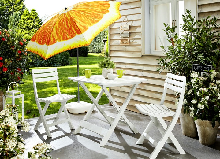 Garten - UV-beständiges Balkon-Set, 3-teilig, in Farbe WEISS Ansicht 1