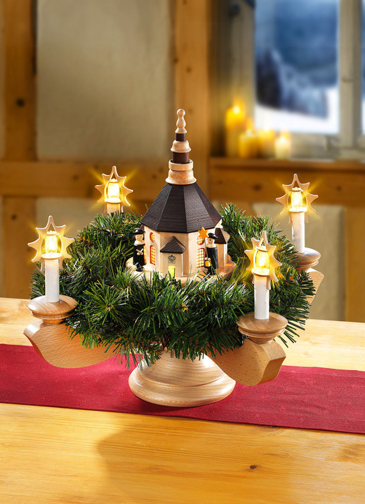 Weihnachten - Adventsleuchter aus Holz, in Farbe NATUR