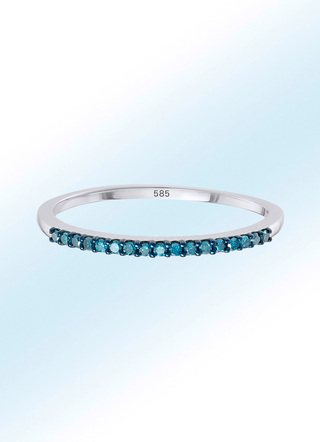 Exquisiter Damenring mit blauen Diamanten