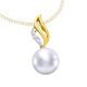 - Anhänger mit Süßwasser-Zuchtperle und Diamanten, in Farbe  – Ansicht 2