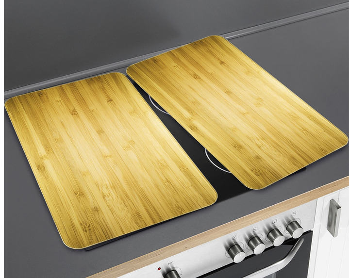 Küchenhelfer - Herdabdeckplatten in Holzoptik, 2er-Set, in Farbe HOLZOPTIK Ansicht 1