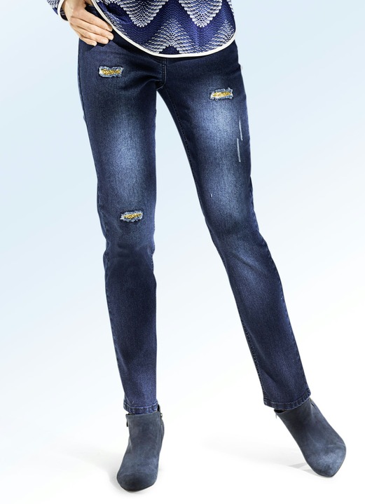 - Edel-Jeans, in Größe 017 bis 052, in Farbe DUNKELBLAU