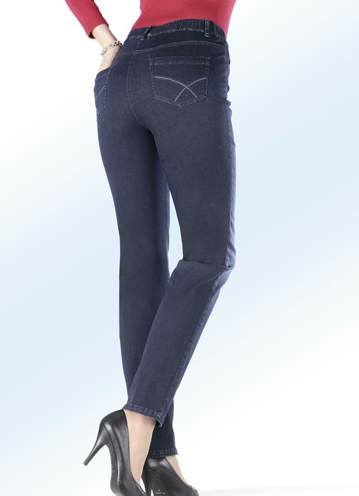 Jeans - Superbequeme Jeans in 5-Pocket-Form, in Größe 018 bis 054, in Farbe DUNKELBLAU Ansicht 1