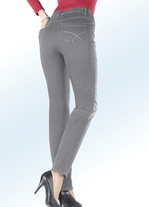 Hosen - Superbequeme Jeans in 5-Pocket-Form, in Größe 018 bis 054, in Farbe GRAU
