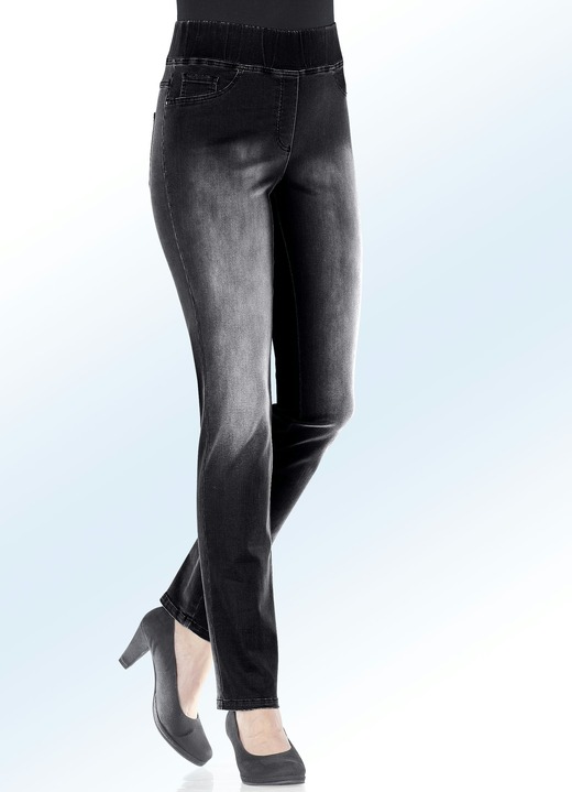 Jeans - Figurformende Jeans Jeans - Figurformende Jeans, in Größe 017 bis 052, in Farbe SCHWARZ
