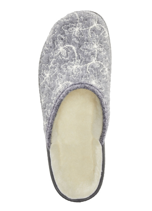 Hausschuhe - Textil-Pantoffel mit schöner Stickerei, in Größe 036 bis 042, in Farbe BLAU Ansicht 8
