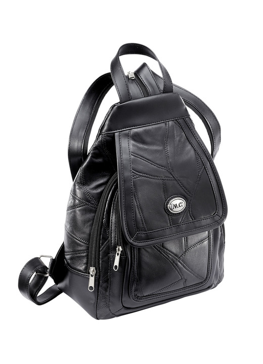 Taschen - Patchwork-Rucksack mit Magnetverschluss, in Farbe SCHWARZ