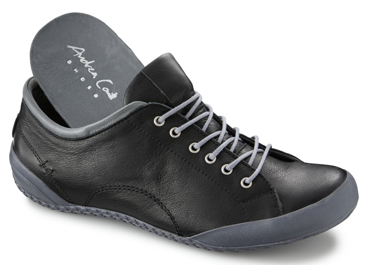 Slipper & Schnürschuhe - Andrea Conti, klassische Damen-Schnürschuhe, mit herausnehmbarem Lederfußbett, in Größe 036 bis 042, in Farbe KIESEL Ansicht 5