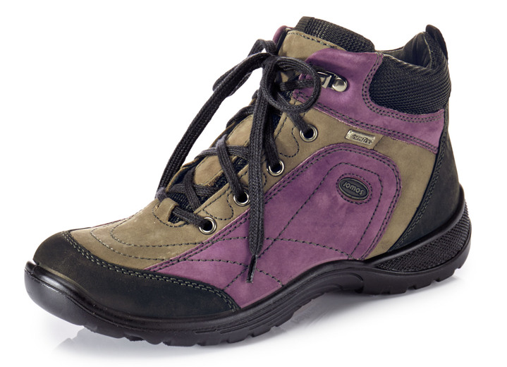 - Schnür-Stiefelette in interessanter Farbkombination, in Größe 036 bis 042, in Farbe VIOLA-KHAKI-SCHWARZ Ansicht 1