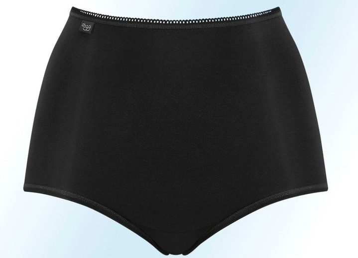 Slips - Sloggi 24/7 Dreierpack Slips mit flachen Abschlüssen, in Größe 038 bis 054, in Farbe SCHWARZ Ansicht 1