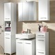 Badezimmermöbel - Badmöbel-Programm, auch hängend montierbar – Farbe WEISS – Ansicht 2 Badezimmermöbel - Badmöbel-Programm, auch hängend montierbar, in Farbe WEISS, in Ausführung Hängeschrank, 1-türig – Farbe WEISS – Ansicht 2