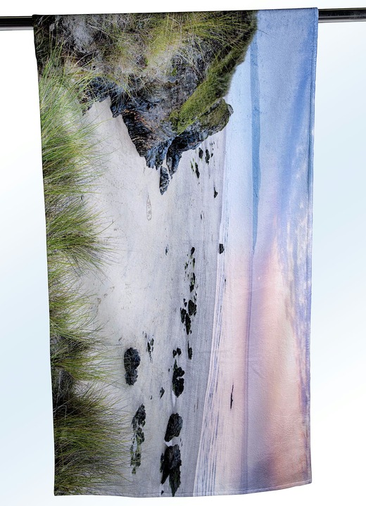 - Frottierserie mit himmlischem Strandmotiv „Cornwall“, in Größe 200 (1 Handtuch, 50/100 cm, BEIGE) bis 303 (1 Duschtuch, 70/140 cm, ALLOVER-DESSIN), in Farbe WEIß