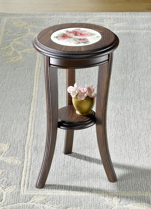 Kleinmöbel - Blumenständer aus massivem Holz, in Farbe NUSSBAUM Ansicht 1