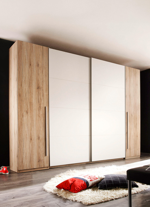 Schlafzimmerschränke - Moderner Schwebetüren-Schrank, in Farbe SAN REMO-WEISS Ansicht 1
