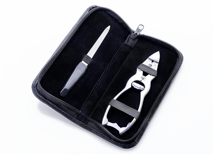 Maniküre & Pediküre - Nagelzange für extrem harte Nägel, mit Etui Ansicht 2 Maniküre & Pediküre - Nagelzange für extrem harte Nägel, mit Etui, in Farbe STAHL-GRAU Ansicht 2