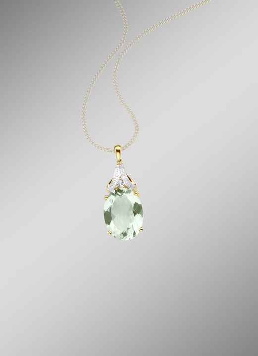 - Anhänger mit echt grünem Amethyst, in Farbe  Ansicht 1