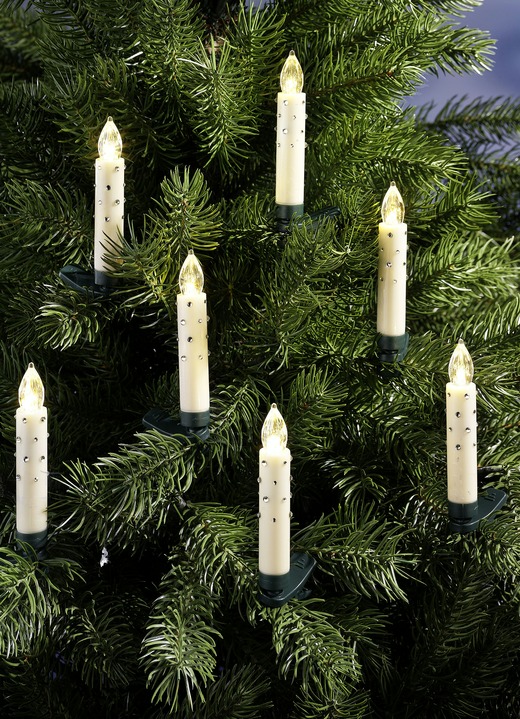Christbaumschmuck - Kabelloses Weihnachtsbaumkerzen-Set, 20-teilig, in Farbe CREME Ansicht 1