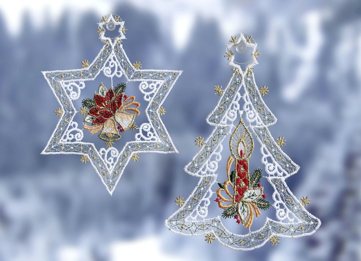 Fensterbild 2er Set Weihnachtsbaum Und Stern Fensterbilder Bader