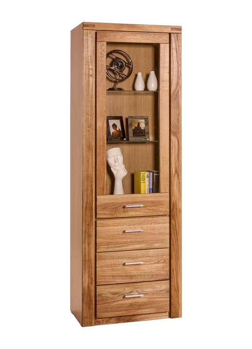 Vitrinen - Möbelprogramm mit Massivholzfronten, in Farbe KERNBUCHE, in Ausführung Wandboard Ansicht 3