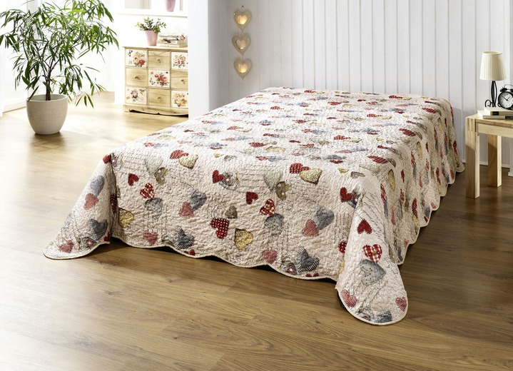 Dreams Tagesdecke Mit Herzchen Motiven Heimtextilien Bader