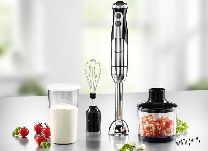Küchenhelfer - Korona Stabmixer-Set mit Zerkleinerer, in Farbe EDELSTAHL-SCHW.