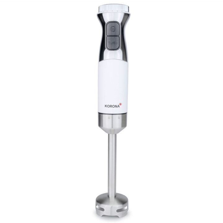 Küchenhelfer - Korona Stabmixer mit Edelstahlfuß und Edelstahlklinge, in Farbe WEISS