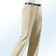 Hosen mit Knopf- und Reißverschluss - Hose mit Zieranhänger in 6 Farben, in Größe 019 bis 100, in Farbe BEIGE