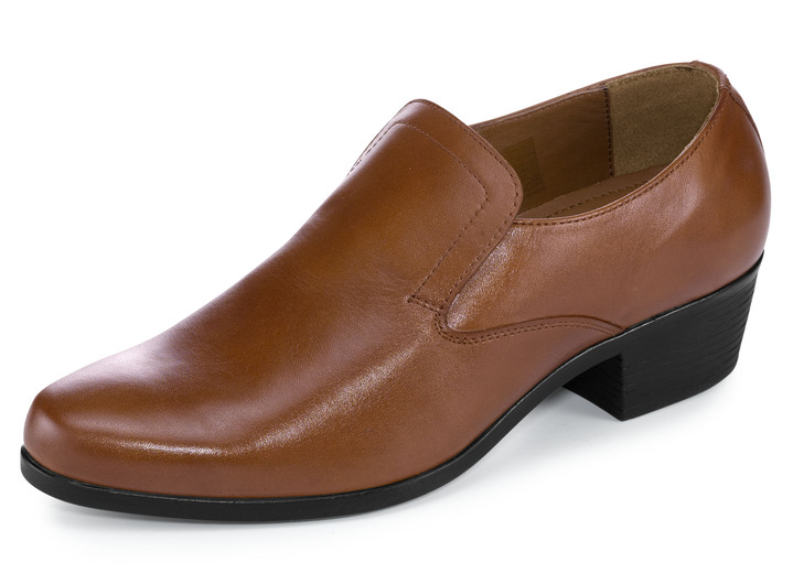 - Slipper mit verdecktem Gummizug, in Größe 039 bis 046, in Farbe COGNAC Ansicht 1