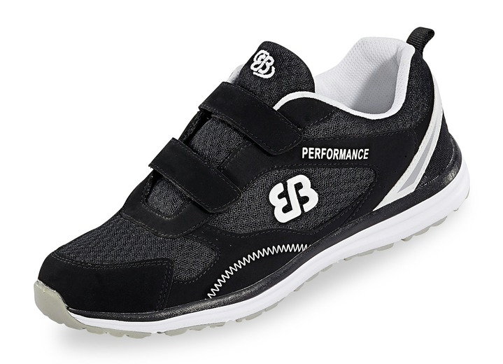 Slipper & Schnürschuhe - Leichte Herren-Slipper, mit herausnehmbarem Fußbett, in Größe 040 bis 046, in Farbe SCHWARZ-WEISS Ansicht 1