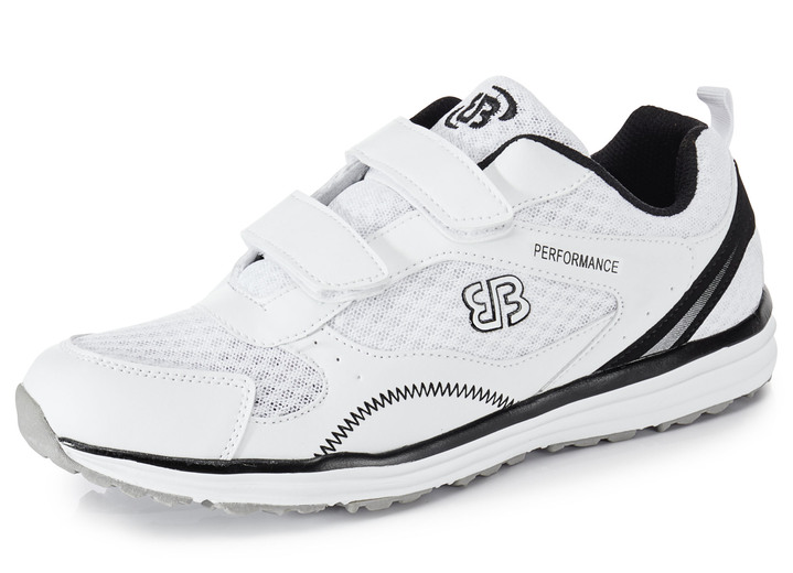 Slipper & Schnürschuhe - Leichte Herren-Slipper, mit herausnehmbarem Fußbett, in Größe 040 bis 046, in Farbe WEISS-SCHWARZ Ansicht 1