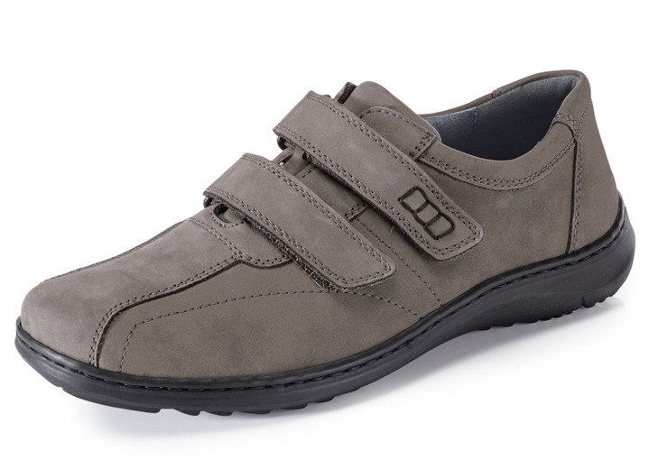 Slipper & Schnürschuhe - Waldläufer, bequeme Herren-Slipper, Weite H, mit herausnehmbarem Fußbett, in Größe 10 bis 9 1/2, in Farbe GRAFIT Ansicht 1