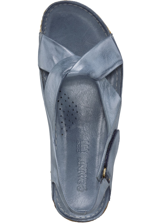 Sandaletten & Pantoletten - Gemini, bequeme Damen-Sandalen, Weite G, mit Gummizug Ansicht 2 Sandaletten & Pantoletten - Gemini, bequeme Damen-Sandalen, Weite G, mit Gummizug, in Größe 036 bis 042, in Farbe JEANS Ansicht 2