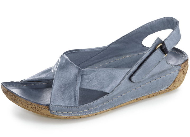 Sandaletten & Pantoletten - Gemini, bequeme Damen-Sandalen, Weite G, mit Gummizug, in Größe 036 bis 042, in Farbe JEANS Ansicht 1