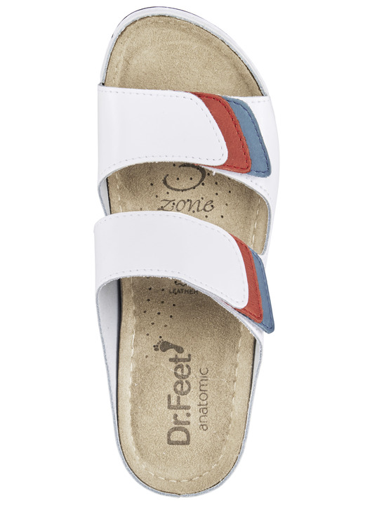 Damenmode - ELENA EDEN Pantolette mit Kontrast-Einsätzen, in Größe 036 bis 042, in Farbe WEISS Ansicht 2