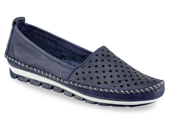 Luftig Perforierter Mokassin Slipper In 8 Farben Weite G Schuhe Bader