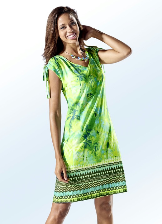Strandkleid Mit Uberschnittenen Armeln Und Bordure Bade Strandmode Bader