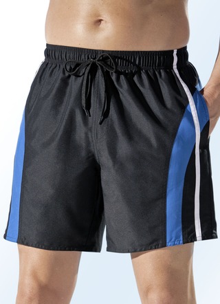 Badeshorts mit Einsätzen und Paspelierungen, Microfaser