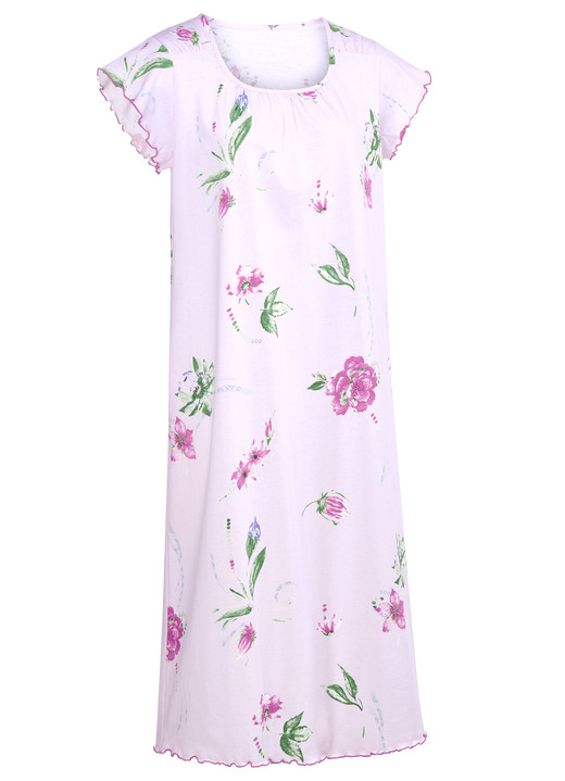 Kurzarm - Zweierpack Nachthemden, Kurzarm mit Rundhals Ansicht 4 Kurzarm - Zweierpack Nachthemden, Kurzarm mit Rundhals, in Größe 038 bis 062, in Farbe LINDGRÜN/ROSÉ Ansicht 4