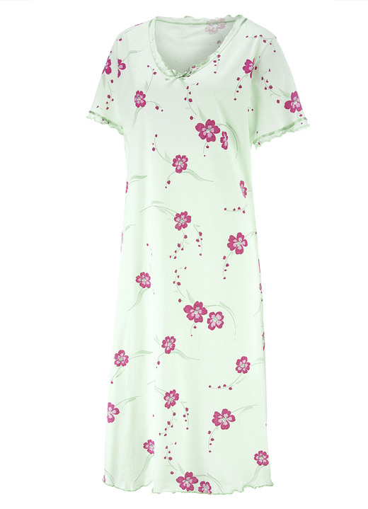 Kurzarm - Nachthemd, Kurzarm mit V-Ausschnitt Ansicht 4 Kurzarm - Nachthemd, Kurzarm mit V-Ausschnitt, in Größe 038 bis 060, in Farbe ZARTPFIRSICH-BUNT Ansicht 4