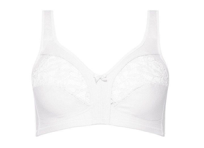 Soft-BH - Naturana Zweierpack BH mit elastischer Spitze Ansicht 2 Soft-BH - Naturana Zweierpack BH mit elastischer Spitze, in Größe 075 bis 105, in Cup D, in Farbe WEISS Ansicht 2