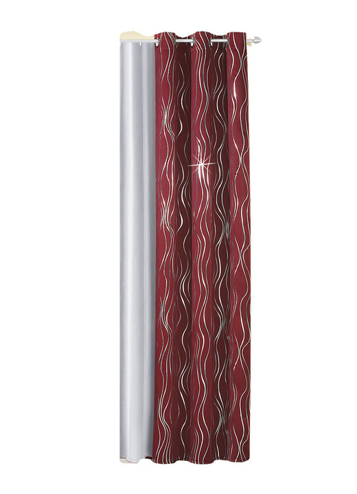 Modern - Verdunkelungsschal mit Ösen, in Größe 365 (H145xB135 cm) bis 456 (H245xB135 cm), in Farbe WEINROT