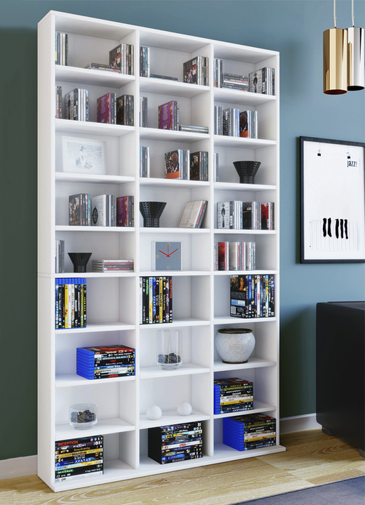 Regale - Regal aus Holzstruktur-Nachbildung Ansicht 4 Regale - Regal aus Holzstruktur-Nachbildung, in Farbe WEISS-HONIGEICHE, in Ausführung Regal, klein Ansicht 4